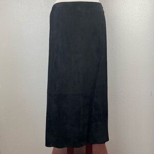 Laura Leigh Ltd. Black Leather Maxi Skirt Size 10 EUC